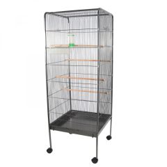   Fudajo XL guruló madárkalitka 54x54x146 cm fekete porszórt acél 63272