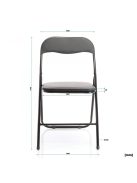 Toboli összecsukható szék fekete acél 46x50x81cm 63292