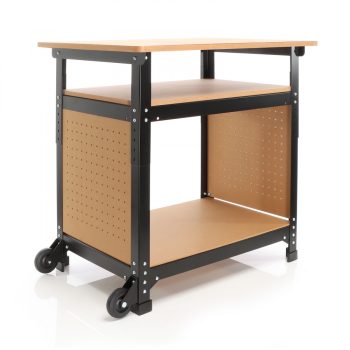   XPOtool mobil munkaasztal 68x50x66-82cm állítható magasságú polcokkal 63337
