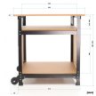 XPOtool mobil munkaasztal 68x50x66-82cm állítható magasságú polcokkal 63337