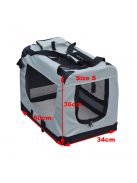 Fudajo összecsukható kisállathordozó szállítóbox S-es méret 50x34x36 cm szürke 63349