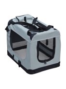 Fudajo összecsukható kisállathordozó szállítóbox L-es méret 70x52x50 cm szürke 63351