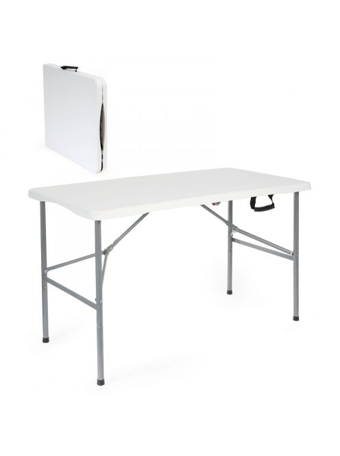 Toboli összecsukható asztal 120x60x74cm kempingasztal fehér 63362