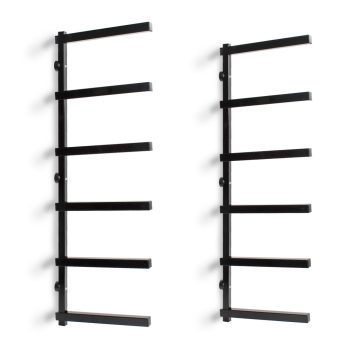   XPOTool fém polcrendszer fa tárolására, 30 x 3 x 102,5 cm, 6 szintes konzolos állvány fekete 63425