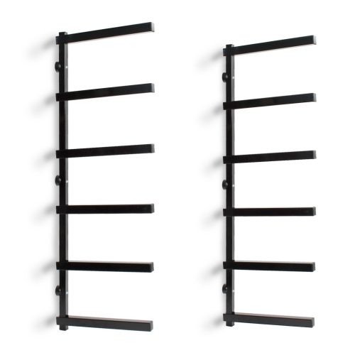 XPOTool fém polcrendszer fa tárolására, 30 x 3 x 102,5 cm, 6 szintes konzolos állvány fekete 63425