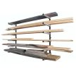 XPOTool fém polcrendszer fa tárolására, 30 x 3 x 102,5 cm, 6 szintes konzolos állvány fekete 63425