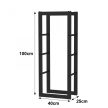 Toboli tűzifatároló állvány 100x25x40 cm fém fekete 63511