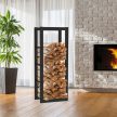 Toboli tűzifatároló állvány 100x25x40 cm fém fekete 63511