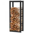 Toboli tűzifatároló állvány 100x25x40 cm fém fekete 63511