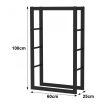 Toboli tűzifatároló állvány 100x25x60cm fém fekete 63513