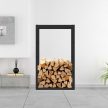 Toboli tűzifatároló állvány 100x25x60cm fém fekete 63513