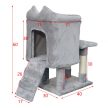Fudajo macska kaparóoszlop macskaház világosszürke 60 cm 64084