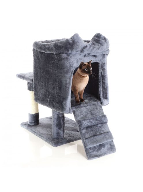 Fudajo macska kaparóoszlop macskaház sötétszürke 60 cm 64085