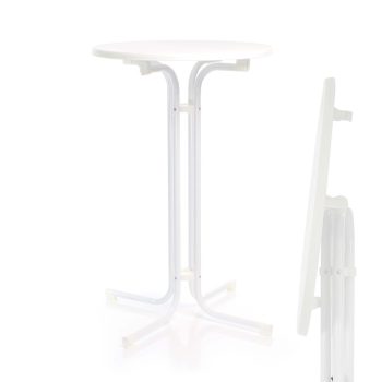   Toboli összecsukható kerek bárasztal fehér 70x110 cm beltéri/kültéri 64220