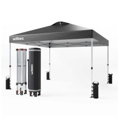   Pop Up pavilon 3 x 3 m szürke kerekekkel One Push technológiával és súlyzsebekkel állítható lábakkal szürke 64644