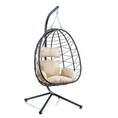   Rattan Függőszék bel- és kültérre kerettel és ülőpárnával 64739
