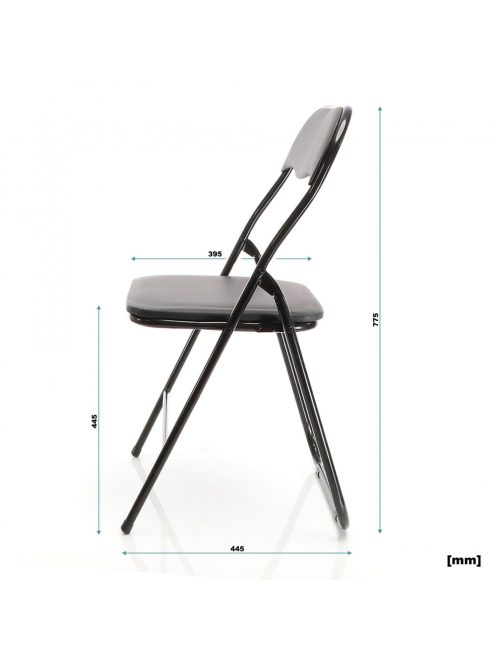 Összecsukható étkezőszék szék 4 db-os szett acél 46x50x81 cm fekete 64772