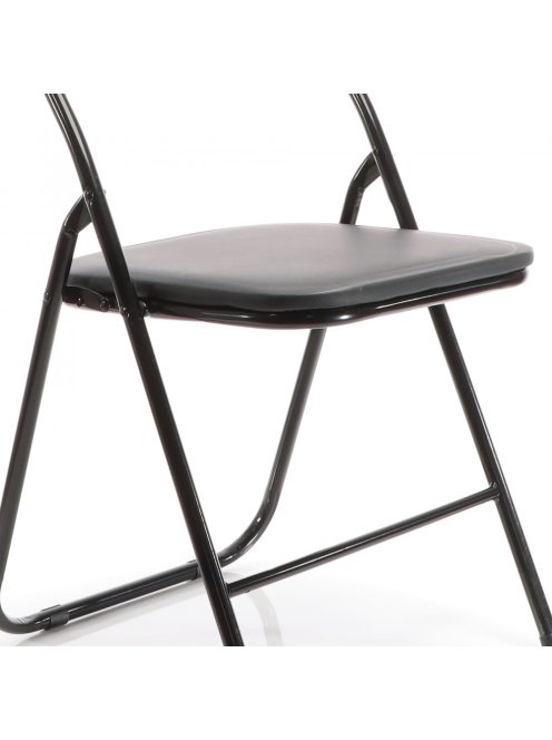 Összecsukható étkezőszék szék 4 db-os szett acél 46x50x81 cm fekete 64772