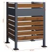 Hulladéktároló kerítés egy kukához 3 oldafallal fa megjelenésű és antracit acél 245x120x5 cm 64811