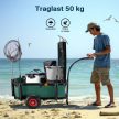 Horgászkocsi táskával 60 l kézikocsi pneumatikus gumiabroncsokkal 65015