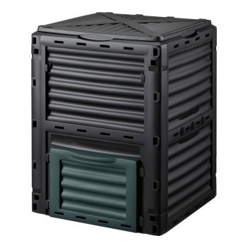   Kerti műanyag komposztáló fedéllel 300 liter 61x61x82 cm szerves és kerti hulladékhoz 65056