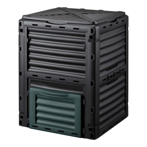 Kerti műanyag komposztáló fedéllel 300 liter 61x61x82 cm szerves és kerti hulladékhoz 65056
