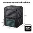 Kerti műanyag komposztáló fedéllel 300 liter 61x61x82 cm szerves és kerti hulladékhoz 65056