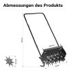 Gyepszellőztető 40 cm szélesség 6,4 cm mélység 5 tüskés acél talajlazító 65092