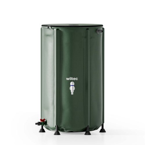 Összecsukható esővízgyűjtő hordó 250 l fedéllel 620 g/m² PVC-ből csappal 65100