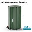 Összecsukható esővízgyűjtő hordó 250 l fedéllel 620 g/m² PVC-ből csappal 65100