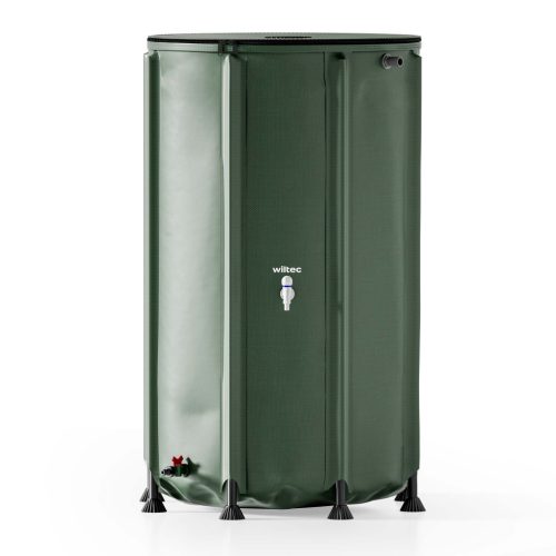 Összecsukható esővízgyűjtő hordó fedéllel csappal 500 literes 620 G/M² PVC-ből 65101