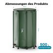 Összecsukható esővízgyűjtő hordó fedéllel csappal 500 literes 620 G/M² PVC-ből 65101