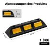 Kerékütköző gumi parkolókorlát sárga fényvisszaverő csíkokkal 47,5x12x8 cm 65174