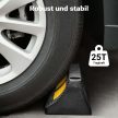 Kerékütköző gumi parkolókorlát sárga fényvisszaverő csíkokkal 47,5x12x8 cm 65174