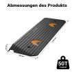 Küszöbrámpa strapabíró gumiból készült rámpa 110 x 32 x 3,8 cm sárga fényvisszaverő csíkokkal 50 t-ig 65181