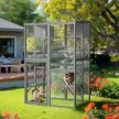 Kültéri 5 szintes macskaház futtató 116x82x175,7 cm Fa PVC Bevonat 65454