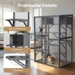 Kültéri 5 szintes macskaház futtató 116x82x175,7 cm Fa PVC Bevonat 65454