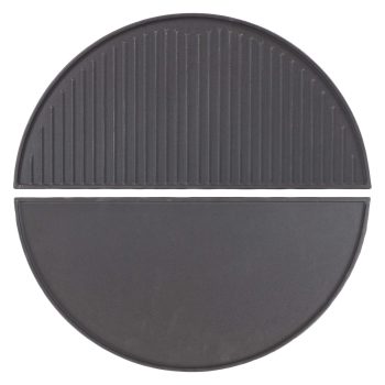  Öntöttvas kerek grillrács 55x26,5x1,5 cm BBQ grill tartozékok 2 db-os szett 65533