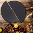 Öntöttvas kerek grillrács 55x26,5x1,5 cm BBQ grill tartozékok 2 db-os szett 65533