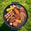 Öntöttvas grillrács és grilllap grillkiegészítők BBQ-hoz 46,7x22,8x1,5 cm 65541