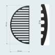 Öntöttvas grillrács és grilllap grillkiegészítők BBQ-hoz 46,7x22,8x1,5 cm 65541