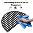 Öntöttvas grillrács és grilllap grillkiegészítők BBQ-hoz 46,7x22,8x1,5 cm 65541
