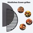 Öntöttvas grillrács és grilllap grillkiegészítők BBQ-hoz 46,7x22,8x1,5 cm 65541
