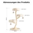 Fudajo dizájner macskabútor, macskakaparófa 25 cm magas, szizál és plüss 3 szintes 65611