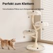 Fudajo dizájner macskabútor, macskakaparófa 25 cm magas, szizál és plüss 3 szintes 65611