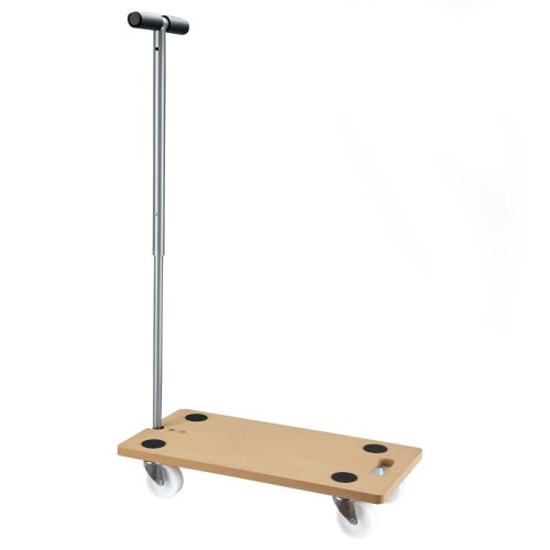 Szállítókocsi fogantyúval 57,5x29x65 cm, 200 kg teherbírással, fa kocsi 4 forgókerékkel 65679