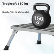 Kempinglépcső, összecsukható acél létra 1 lépcsőfokkal, teherbírás akár 150 kg 65768