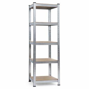   Nagy teherbírású horganyzott csavarmentes acél 5 polcos rendszer, 45x45x180 cm 65834
