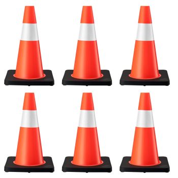   Közlekedési bóják, forgalomirányító terelőkúpok 45 cm magas 6 darabos szett 65926