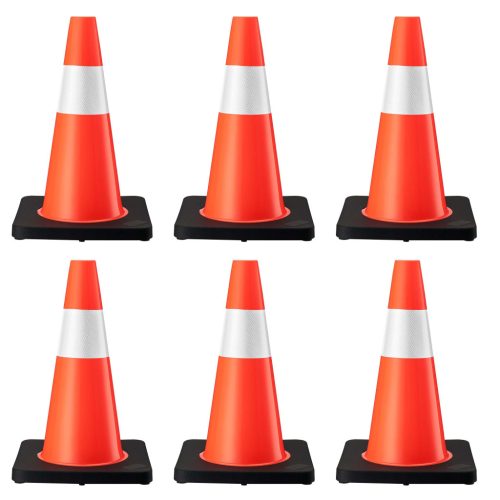 Közlekedési bóják, forgalomirányító terelőkúpok 45 cm magas 6 darabos szett 65926